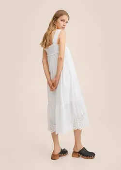 پیراهن میدی زنانه سفید منگو