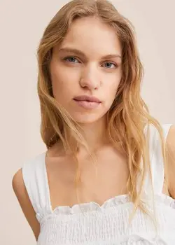 پیراهن میدی زنانه سفید منگو