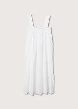 پیراهن میدی زنانه سفید منگو