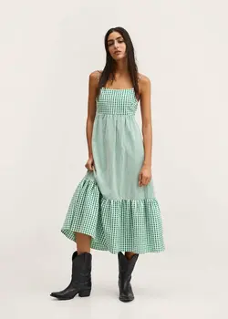 پیراهن میدی زنانه سبز منگو