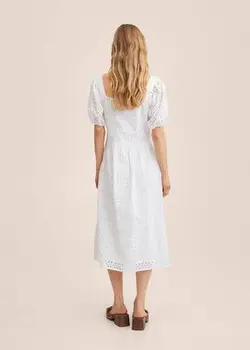 پیراهن میدی زنانه سفید منگو