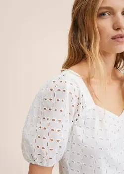 پیراهن میدی زنانه سفید منگو