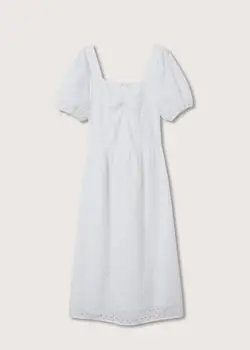 پیراهن میدی زنانه سفید منگو