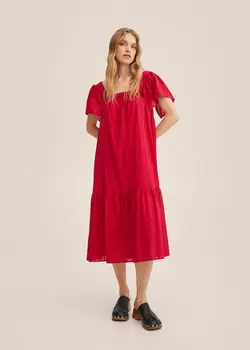 پیراهن میدی زنانه قرمز منگو