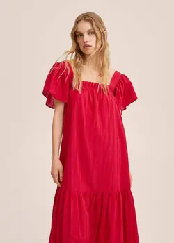 پیراهن میدی زنانه قرمز منگو