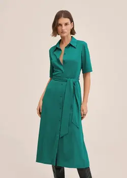 پیراهن میدی زنانه سبز منگو