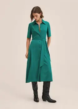 پیراهن میدی زنانه سبز منگو