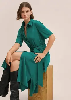 پیراهن میدی زنانه سبز منگو