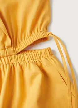 پیراهن میدی زنانه رنگ خردل منگو