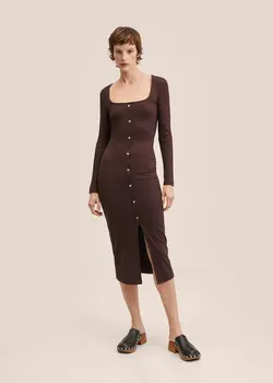 پیراهن میدی زنانه شکلات منگو