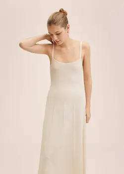 پیراهن میدی زنانه شن و ماسه بژ منگو