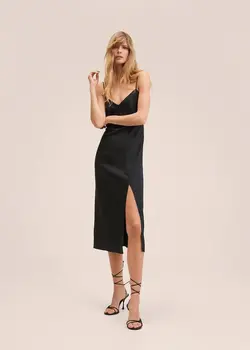 پیراهن میدی زنانه مشکی منگو