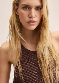 پیراهن کوتاه زنانه قهوه ای منگو