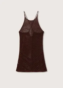 پیراهن کوتاه زنانه قهوه ای منگو