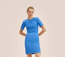 پیراهن کوتاه زنانه آبی منگو