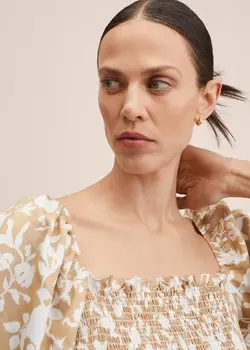 پیراهن کوتاه زنانه بژ منگو