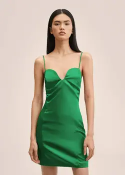 پیراهن کوتاه زنانه سبز منگو