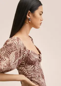 پیراهن کوتاه زنانه قهوه ای منگو