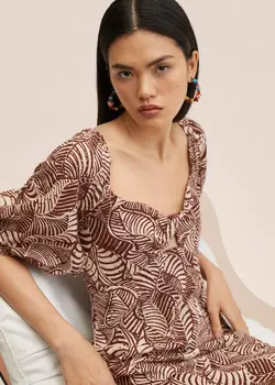 پیراهن کوتاه زنانه قهوه ای منگو