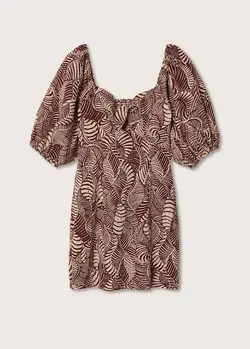 پیراهن کوتاه زنانه قهوه ای منگو