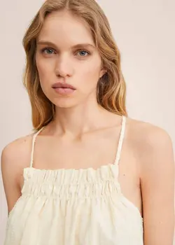 پیراهن کوتاه زنانه سفید تیره منگو