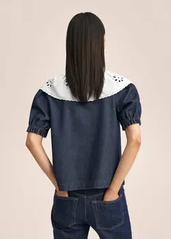 بلوز زنانه آبی تیره منگو