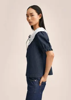 بلوز زنانه آبی تیره منگو