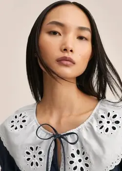 بلوز زنانه آبی تیره منگو