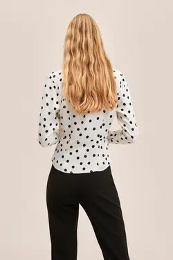 بلوز زنانه سفید تیره منگو