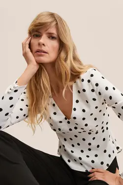 بلوز زنانه سفید تیره منگو