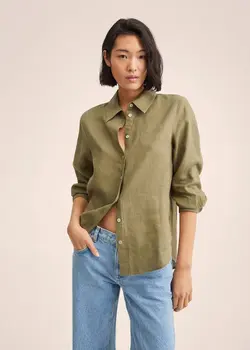 شومیز زنانه خاکی منگو