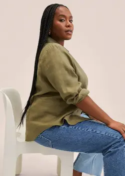 شومیز زنانه خاکی منگو