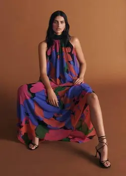 پیراهن بلند زنانه قرمز منگو