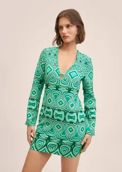 پیراهن کوتاه زنانه سبز منگو