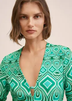 پیراهن کوتاه زنانه سبز منگو