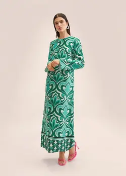 پیراهن بلند زنانه سبز منگو