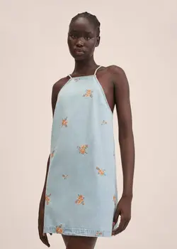 پیراهن کوتاه زنانه آبی منگو