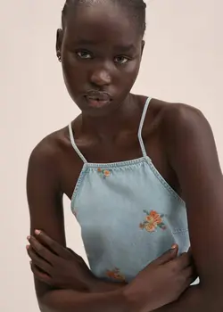 پیراهن کوتاه زنانه آبی منگو