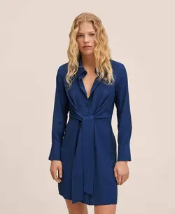 پیراهن کوتاه زنانه آبی منگو