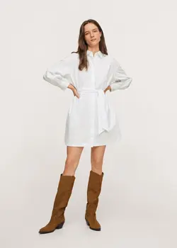 پیراهن کوتاه زنانه سفید منگو