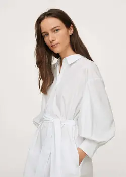 پیراهن کوتاه زنانه سفید منگو