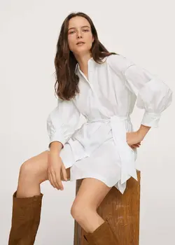 پیراهن کوتاه زنانه سفید منگو