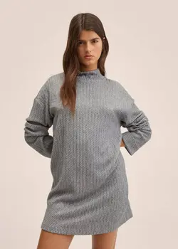 پیراهن کوتاه زنانه خاکستری منگو