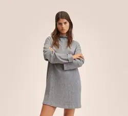 پیراهن کوتاه زنانه خاکستری منگو