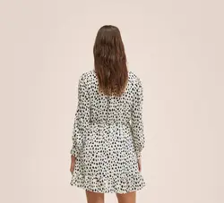 پیراهن کوتاه زنانه سفید تیره منگو