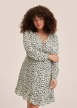 پیراهن کوتاه زنانه سفید تیره منگو