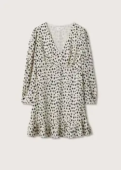 پیراهن کوتاه زنانه سفید تیره منگو