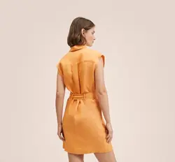 پیراهن کوتاه زنانه نارنجی منگو