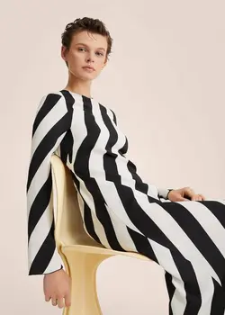 پیراهن بلند زنانه مشکی منگو