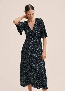 پیراهن بلند زنانه مشکی منگو